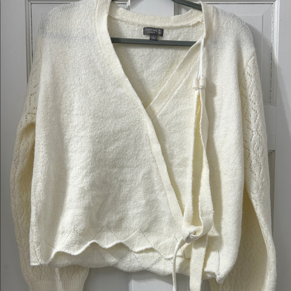 Cake Cream Knit Wrap Cardigan